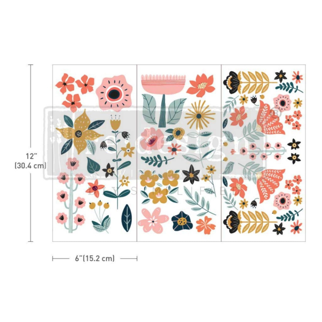 SMALL DECOR TRANSFER® - DOODLE FLOWERS