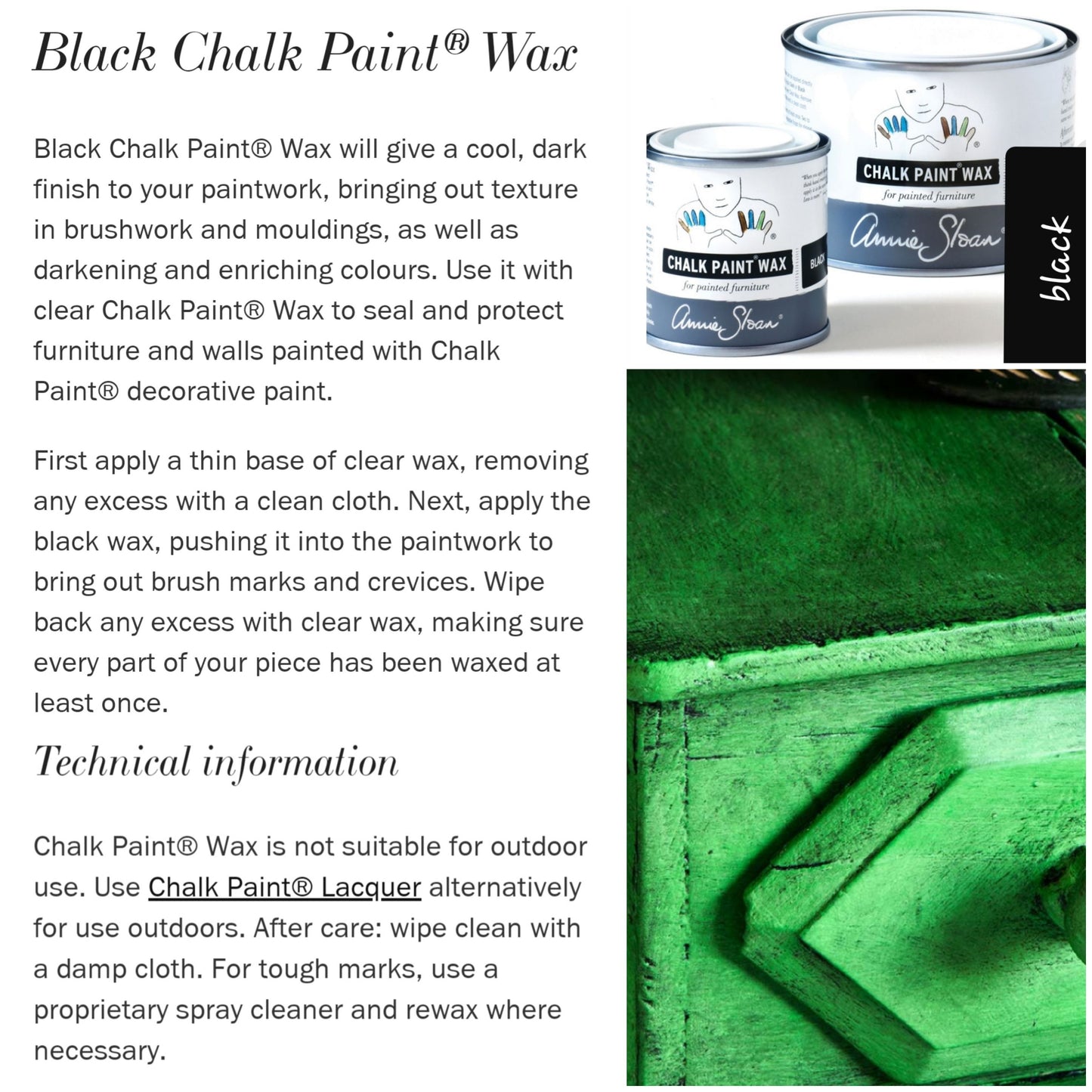 ANNIE SLOAN CHALK PAINT®️ WAX - BLACK
