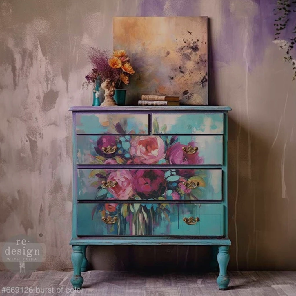 DECOUPAGE FIBER PAPER - BURST OF COLOR
