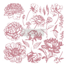 Load image into Gallery viewer, Clear Cling Stamp - Linear Floral 12&quot; x 12&quot;
