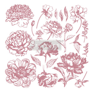 Clear Cling Stamp - Linear Floral 12" x 12"