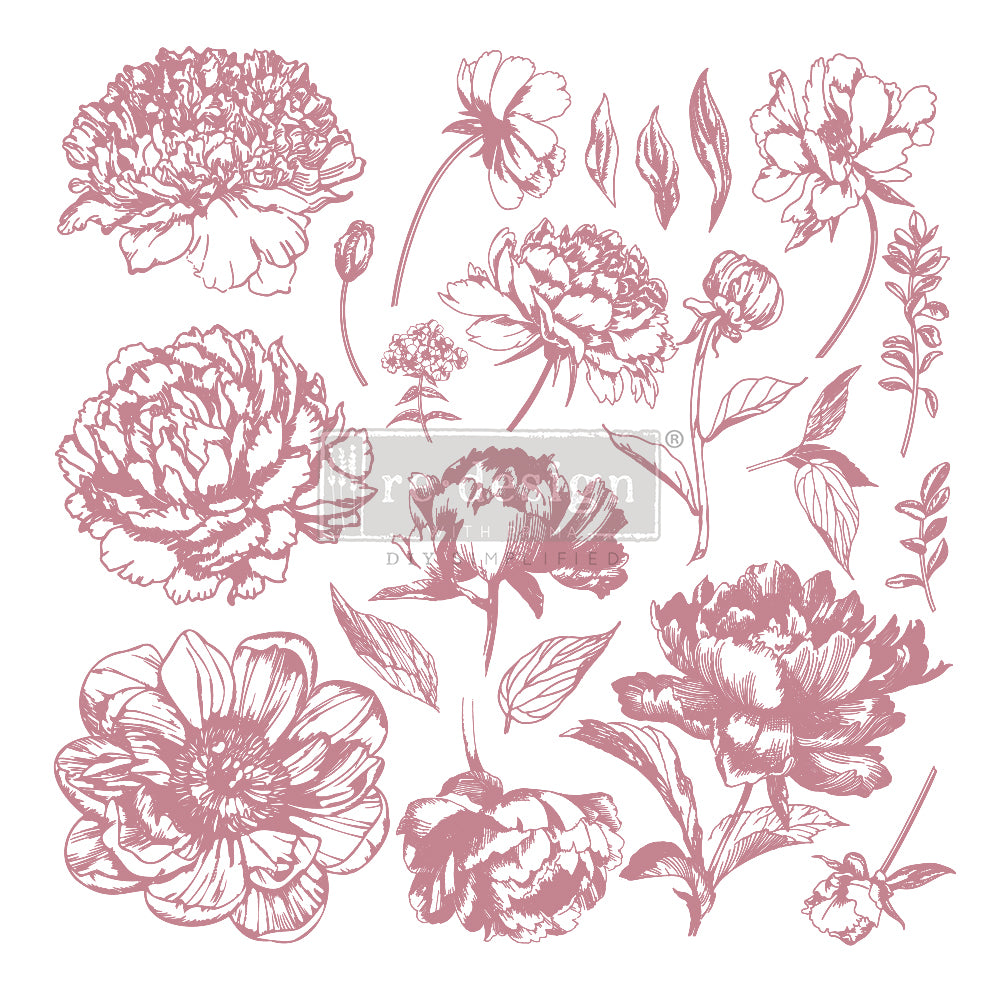 Clear Cling Stamp - Linear Floral 12
