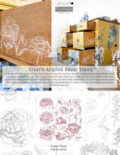 Load image into Gallery viewer, Clear Cling Stamp - Linear Floral 12&quot; x 12&quot;
